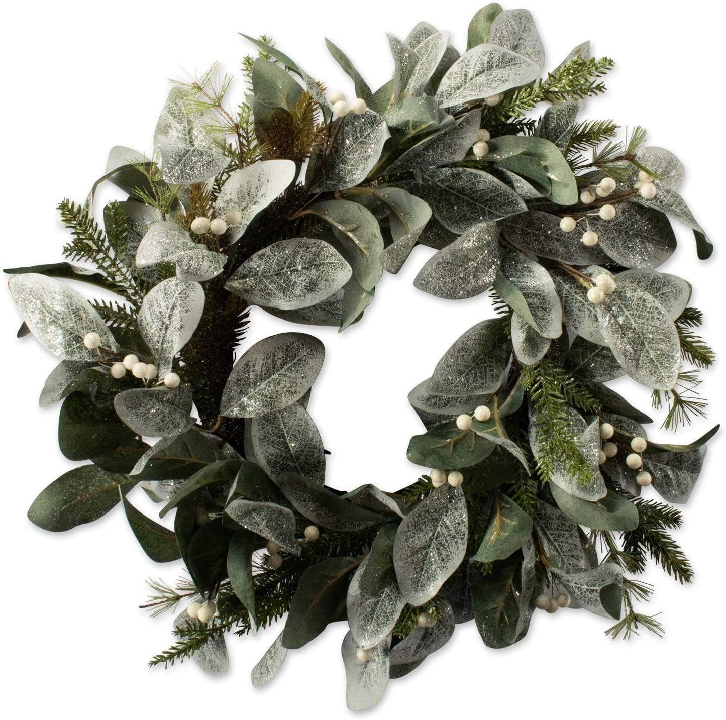 Snowy Glitter Leaf Wreath