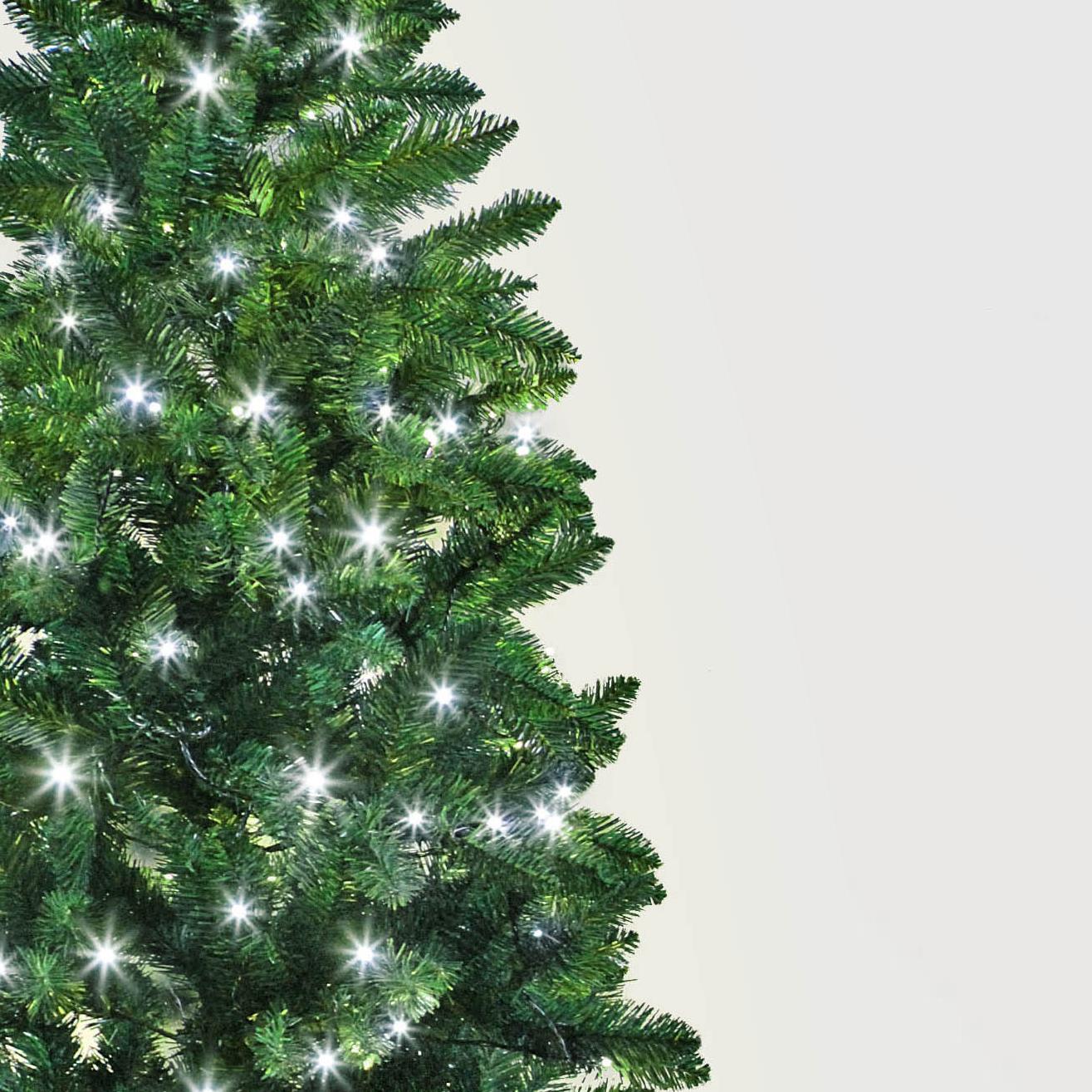 5Ft Pre-Lit Alaskan Pine Christmas Tree White Warm White LEDs