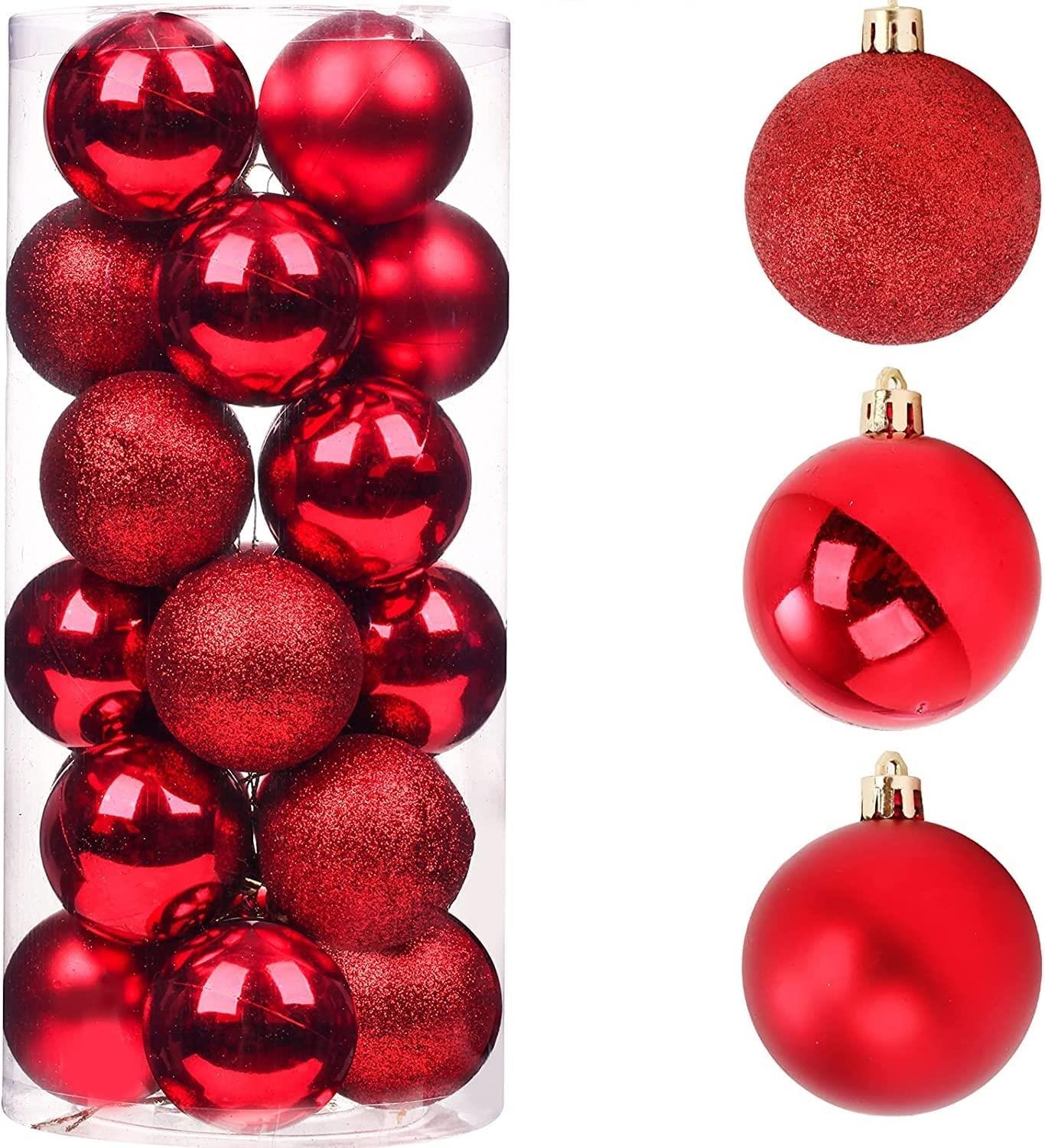 9 Pcs Set PVC Baubles Red 5cm