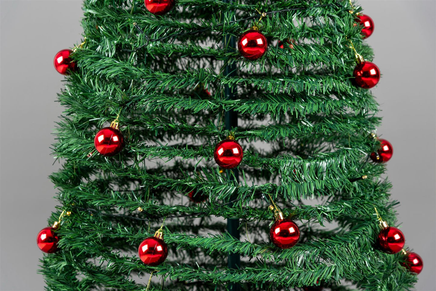6ft (180cm) Prelit Red Baubles Decorated Pop Up Tree