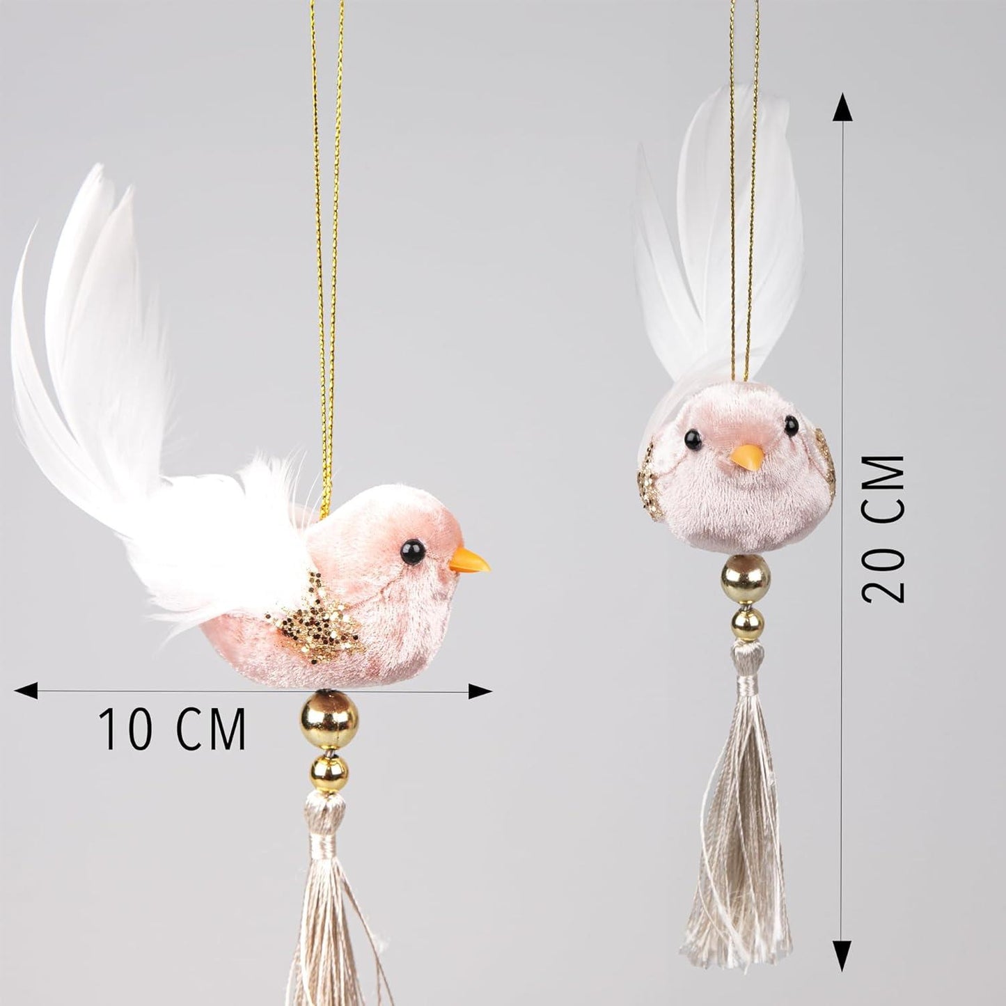 3pcs Pink Robins (7x13cm)