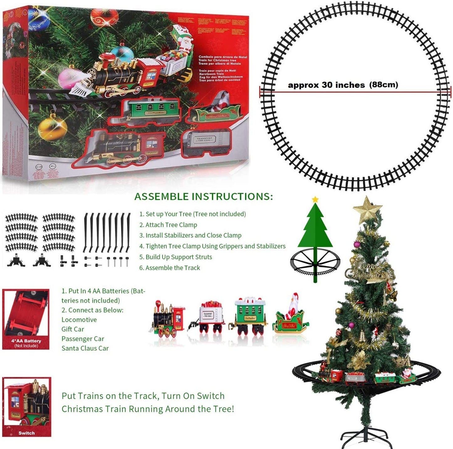Christmas Tree Train Set - Light & Sound