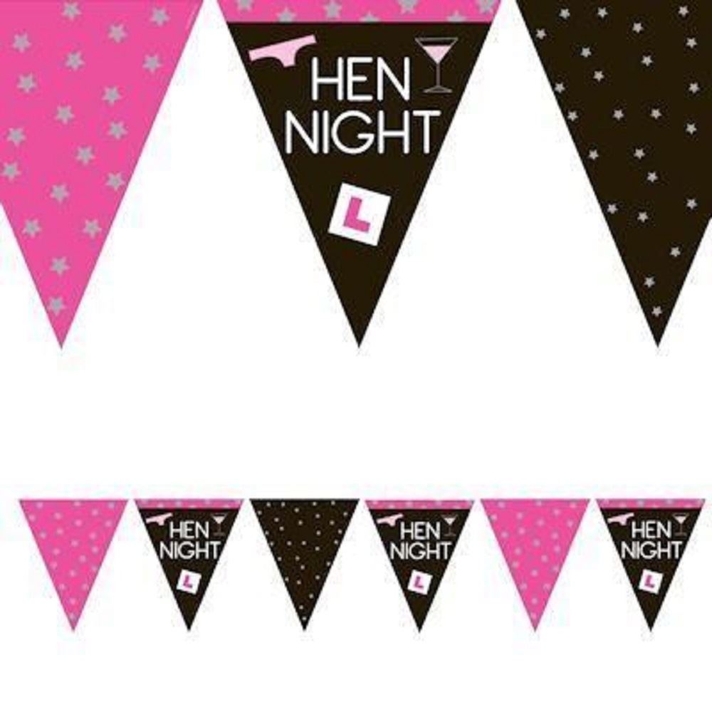 5x Hen Night Triangle Paper Flag Bunting - 3.7m