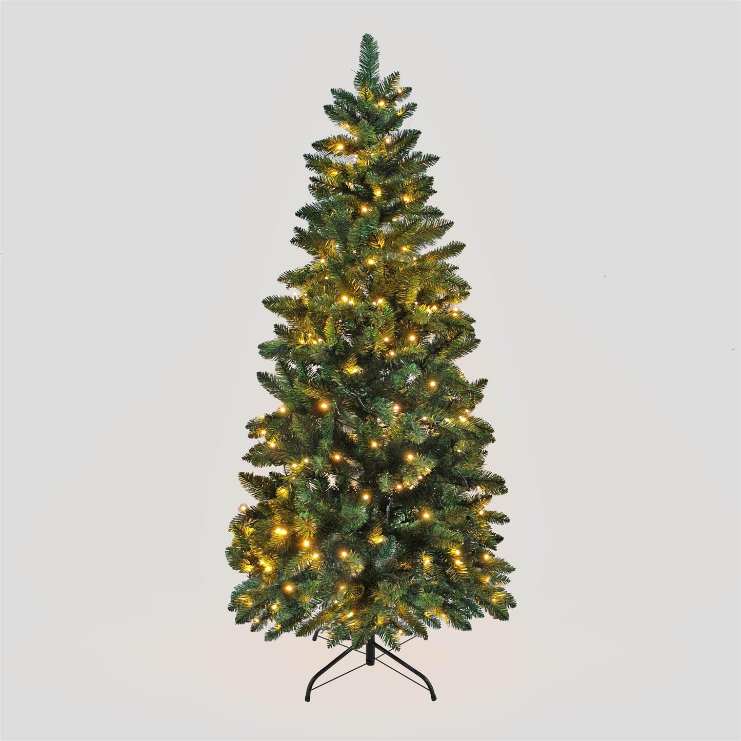 7ft Pre-Lit Imperial Pine Slim Green Christmas Tree - White LEDs