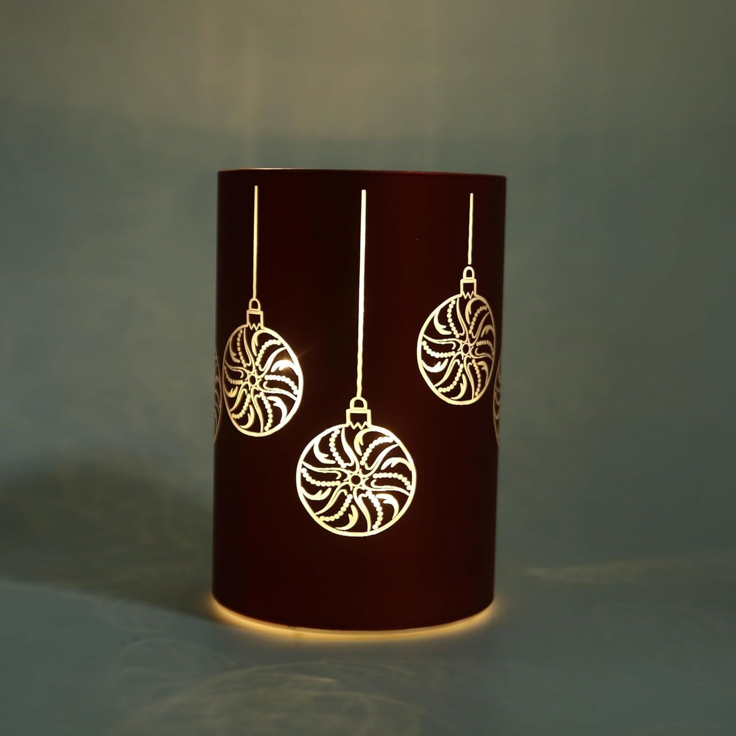 LED Christmas Vase with Baubles (17cm)