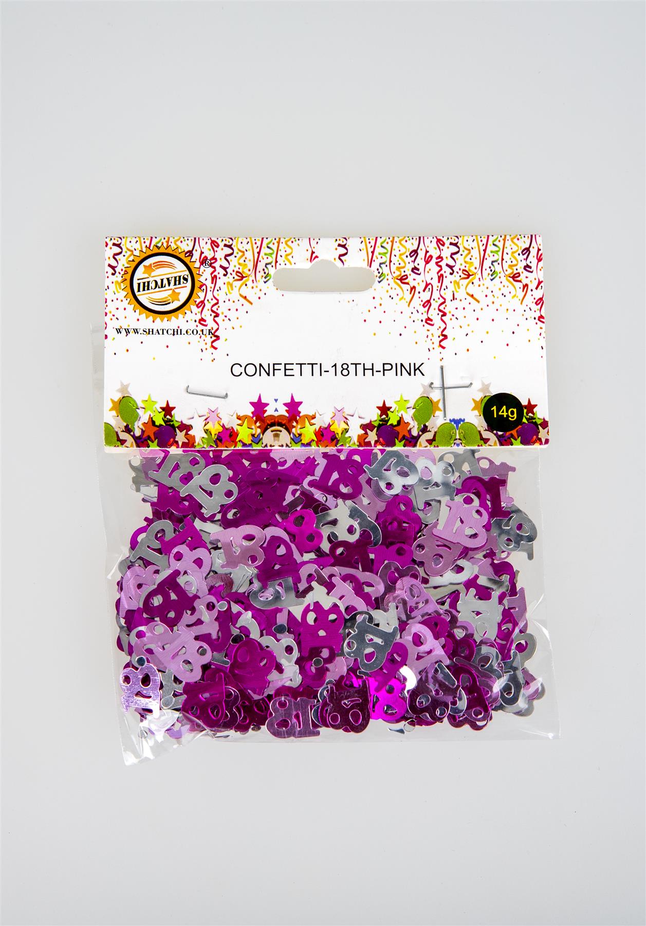 4 Packs of 18th Pink Happy Birthday Confetti 14g Each