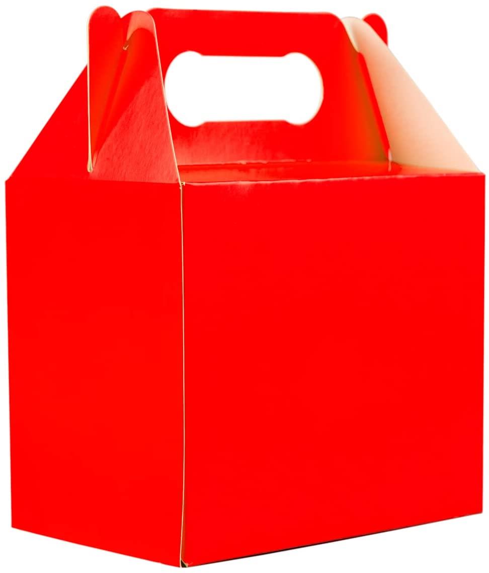 30 Kids Red Carry Food Meal Party Boxes