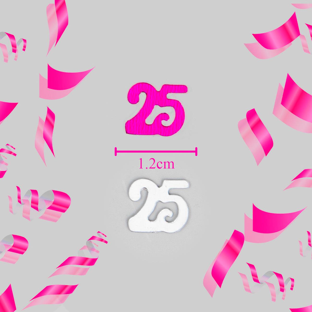 25th Birthday Confetti in Pink & Silver, 14g, 1 Pack