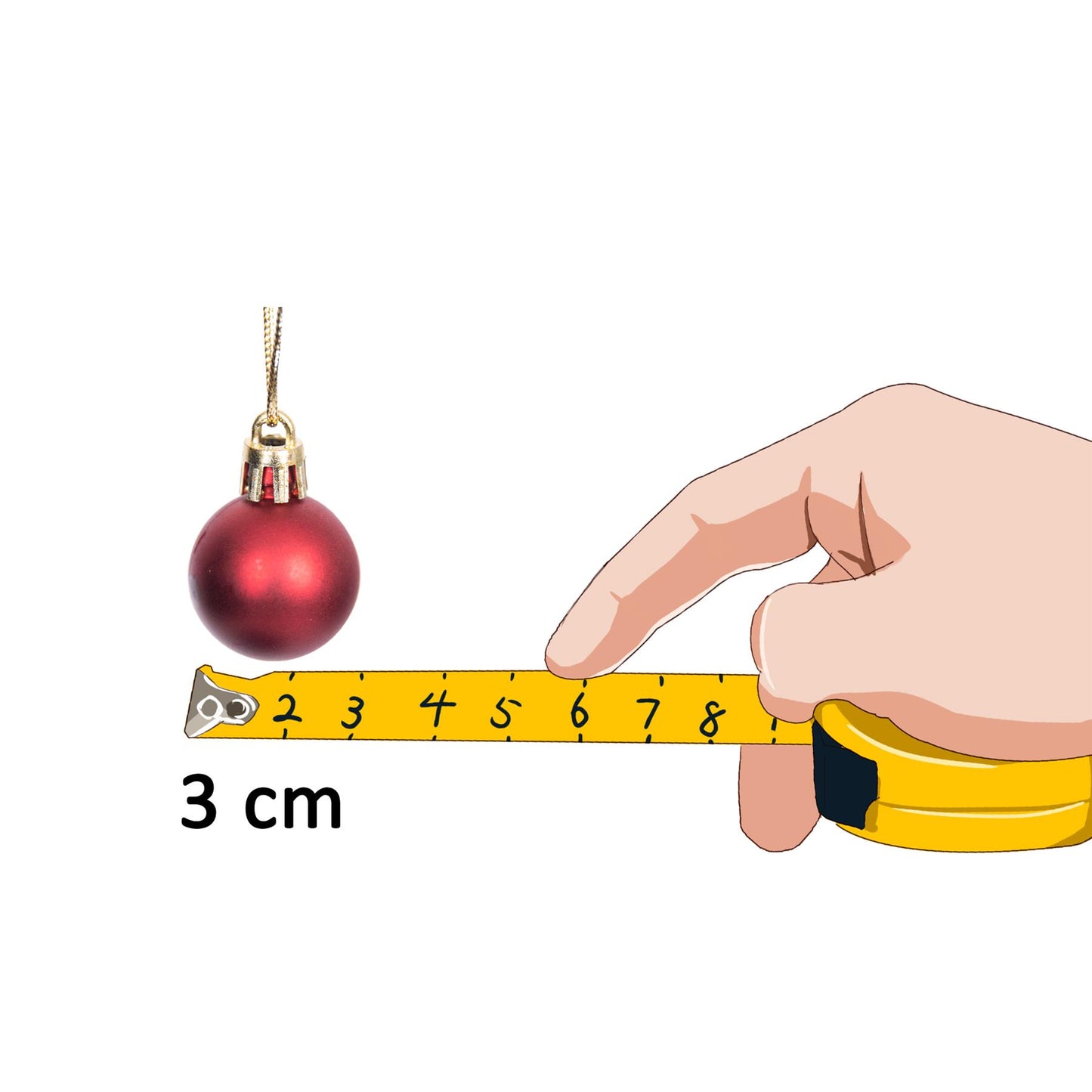 12 Dark Red Baubles (3cm)