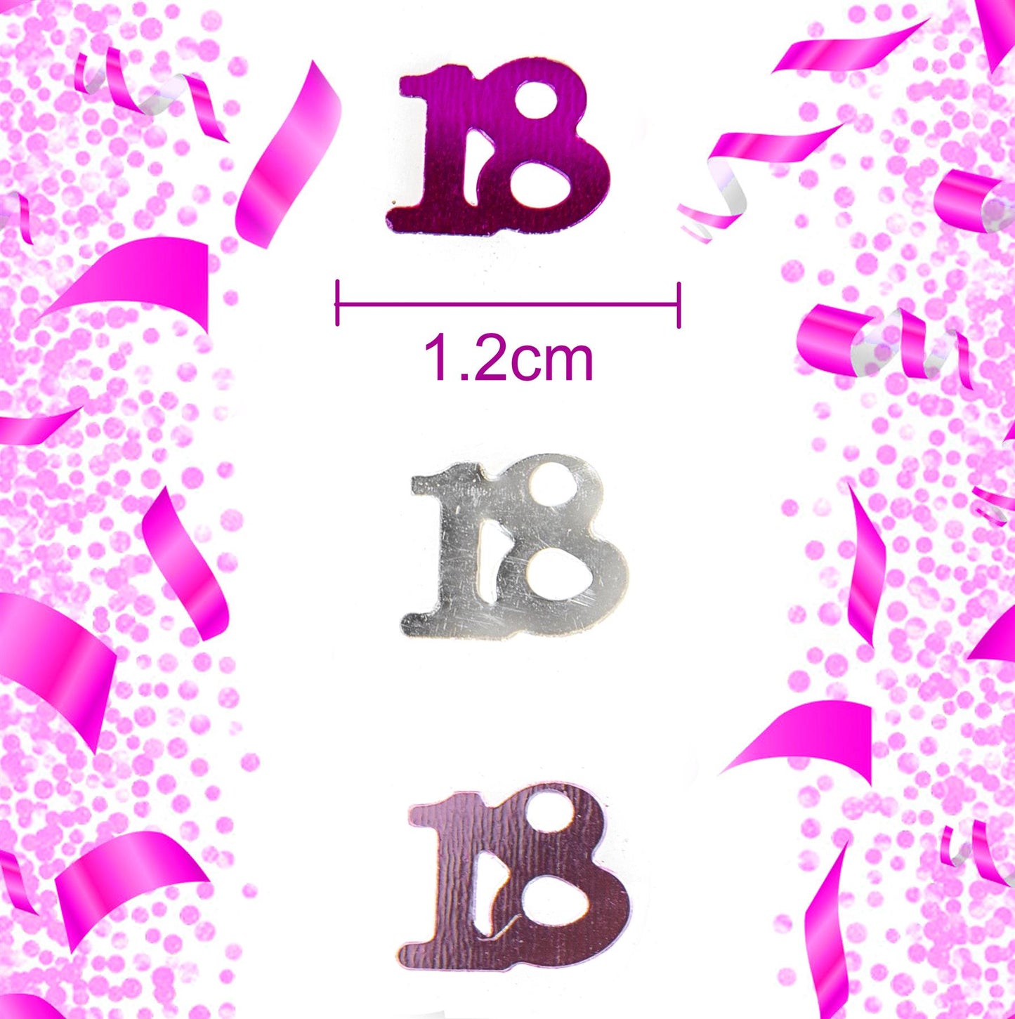 4 Packs of 18th Pink Happy Birthday Confetti 14g Each
