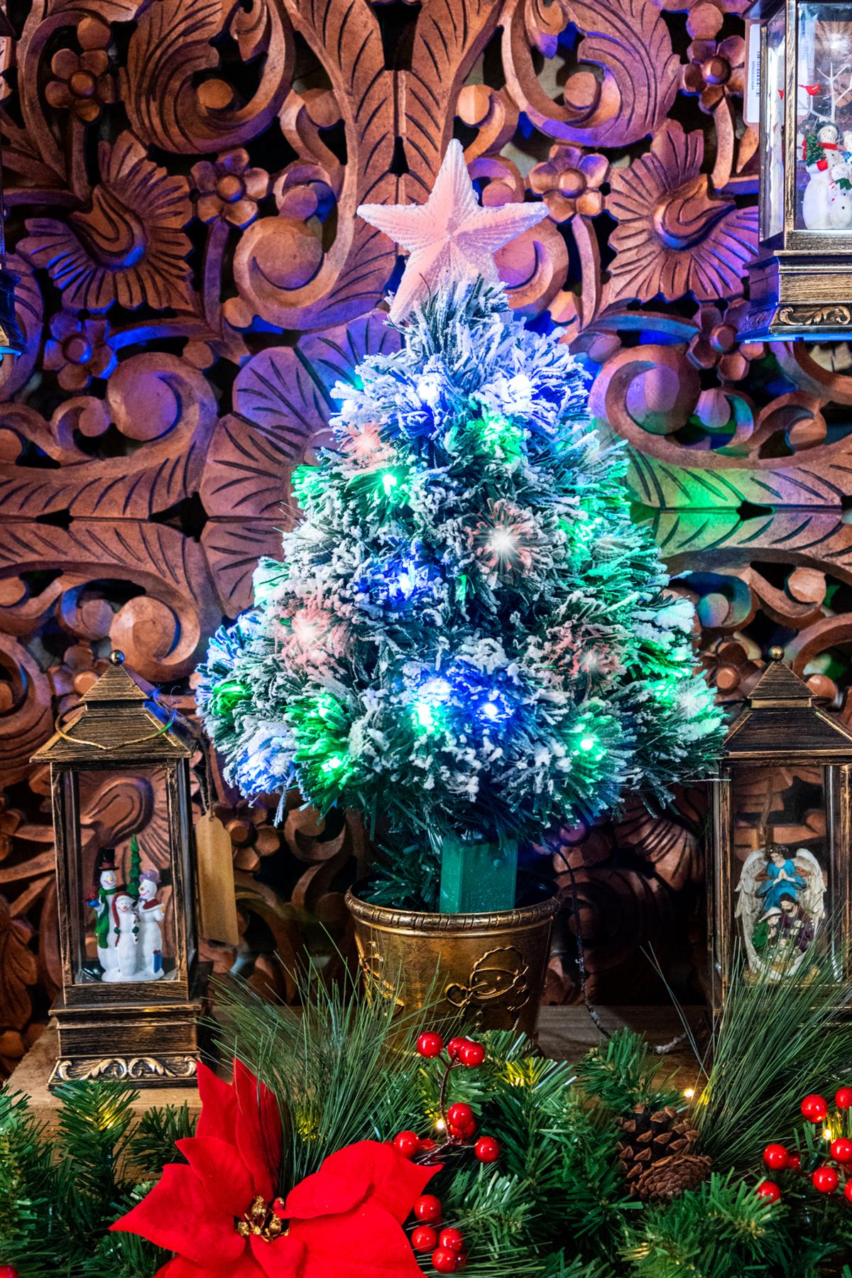 2ft Frosted Aurora LED Fibre Optic Tree