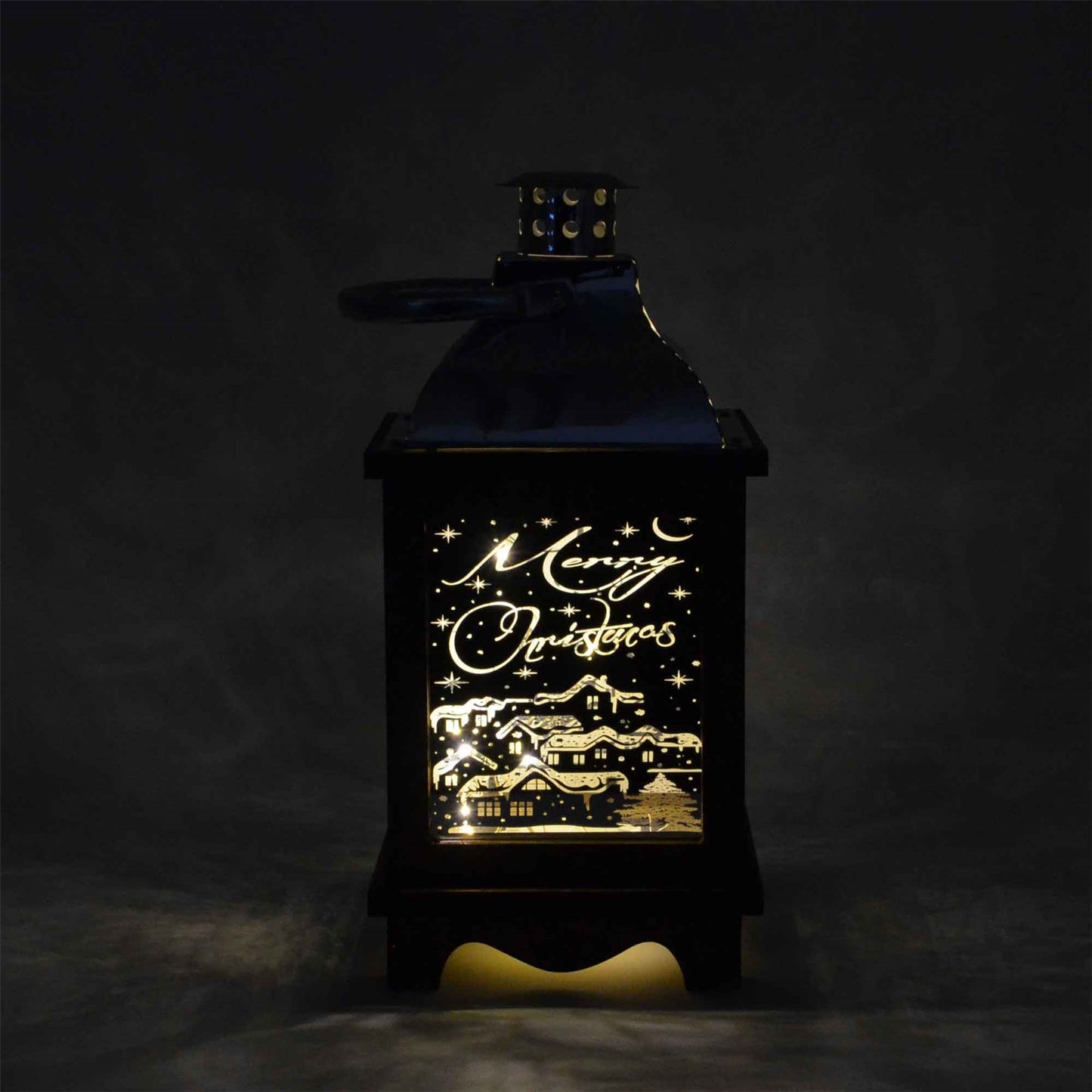 Christmas Lantern Wooden Warm White Light