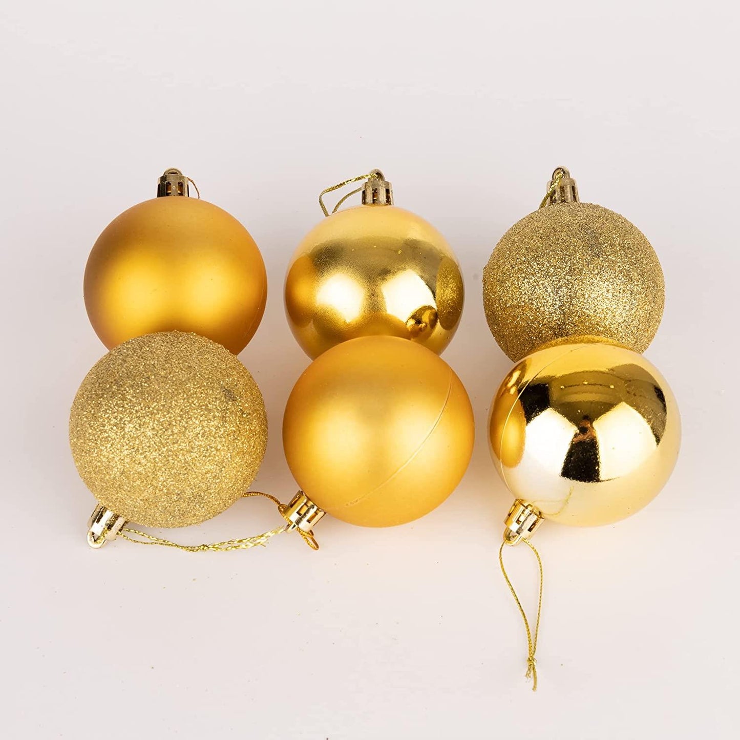 Deep Gold Baubles - 5cm, 12 Pieces Set, PVC