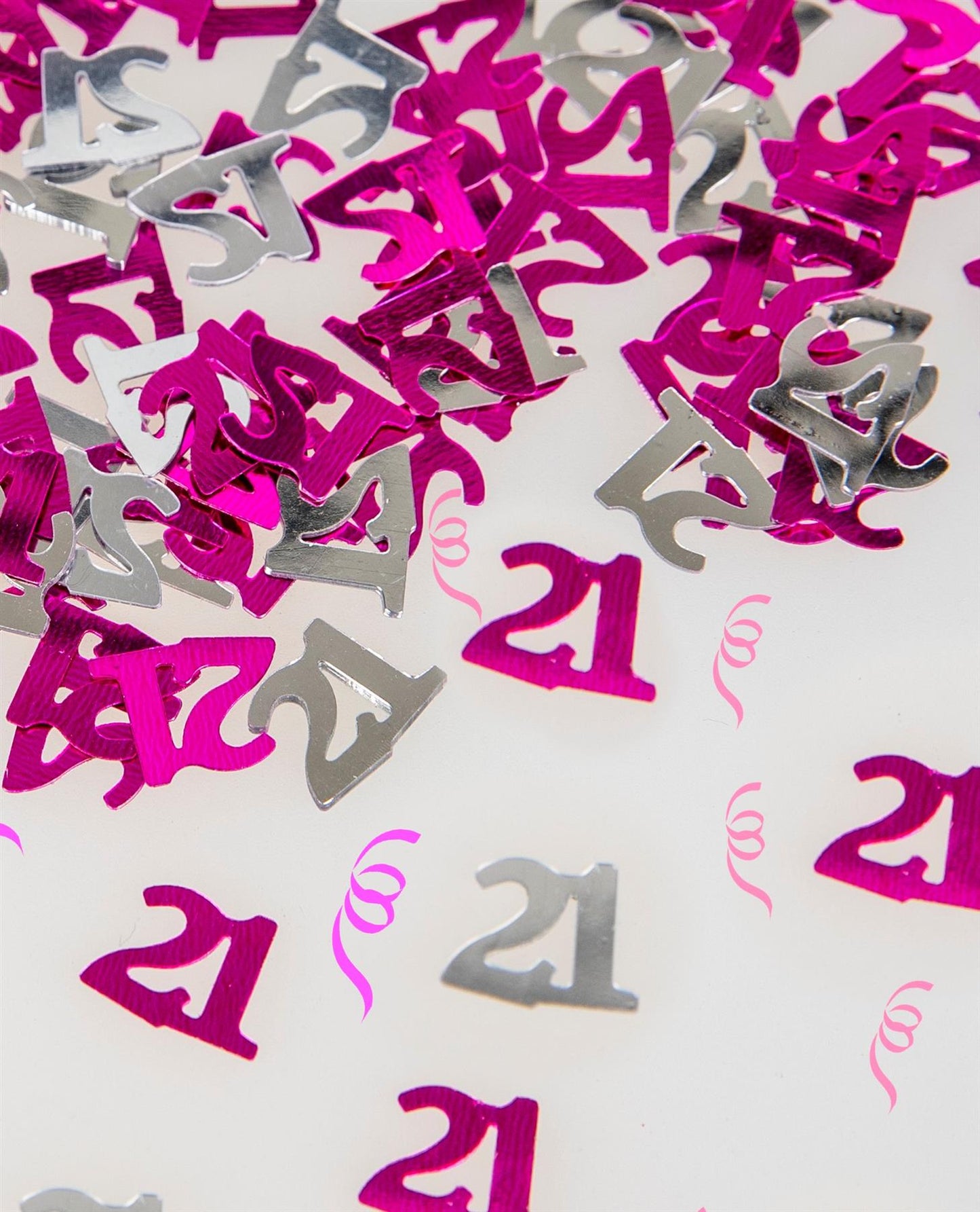 2 Packs of Pink Happy 21st Birthday Confetti