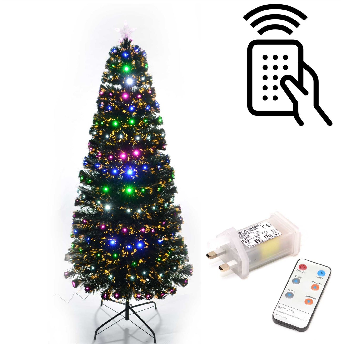 6ft Remote Controlled Fibre Optic Christmas Tree