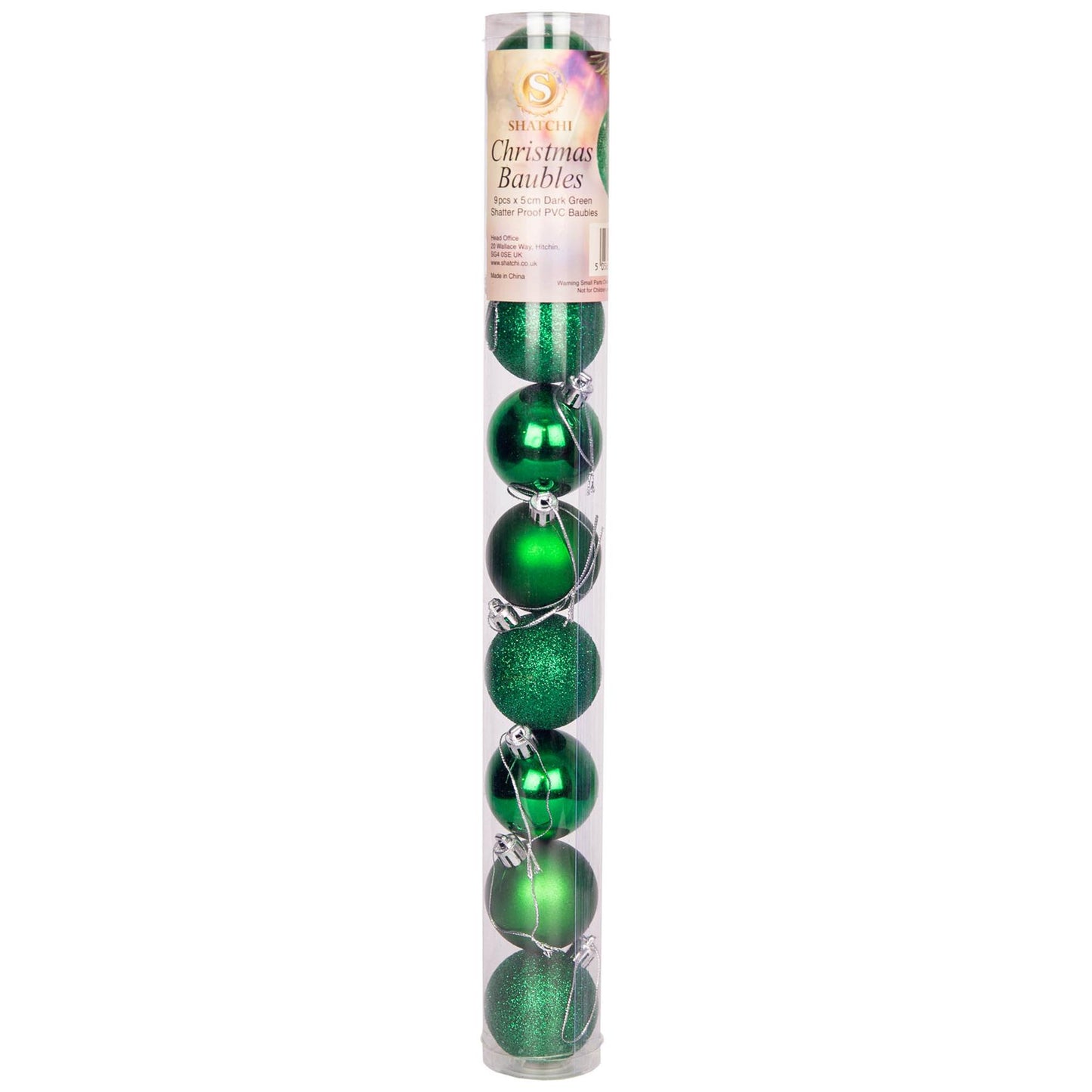 Baubles Dark Green 5CM 9PCS Set