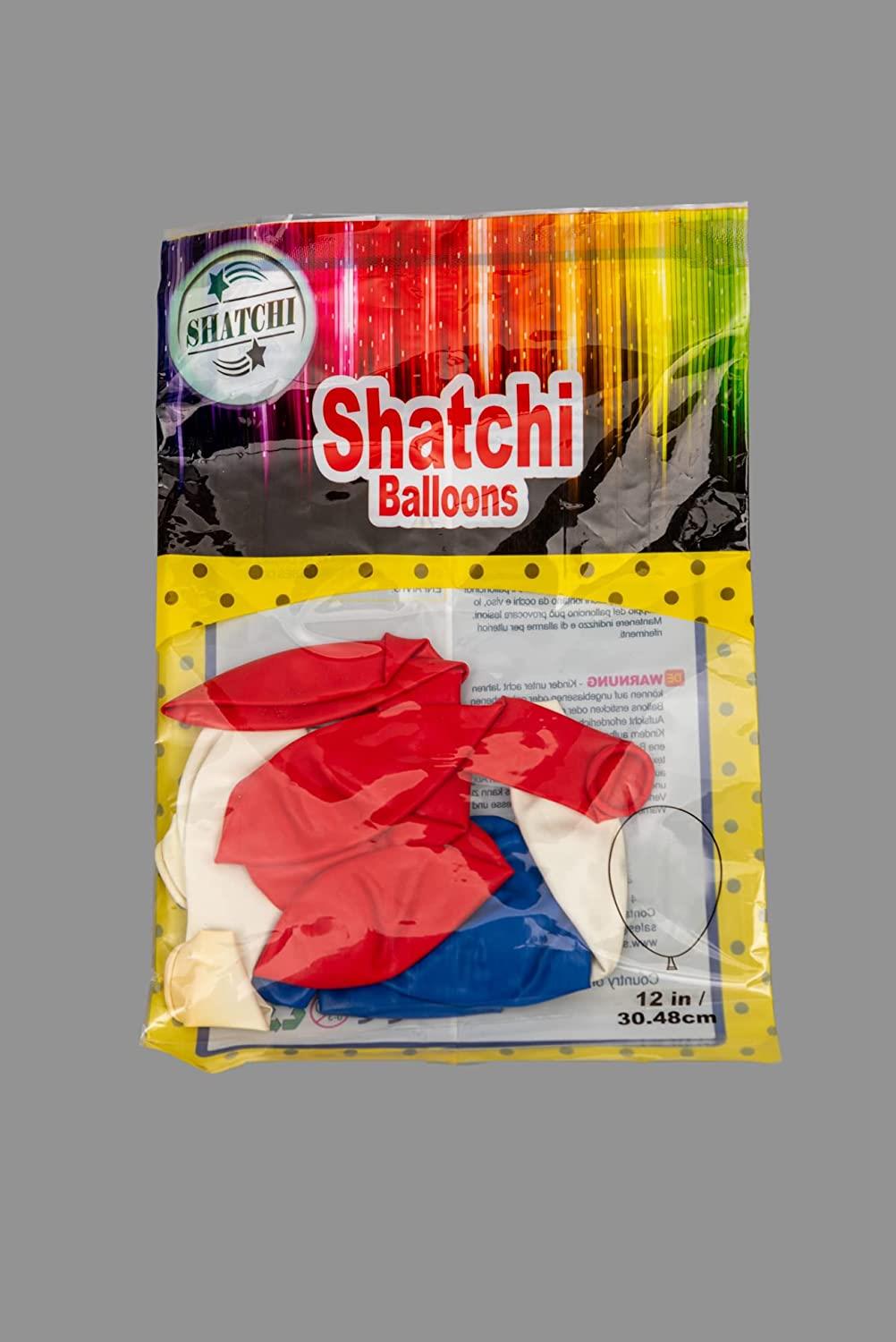 10 Red, White, and Blue Latex Balloons (12")