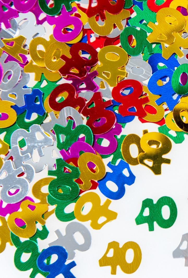 4 Packs of 14g 40th Mix Happy Birthday Confetti Sprinkles