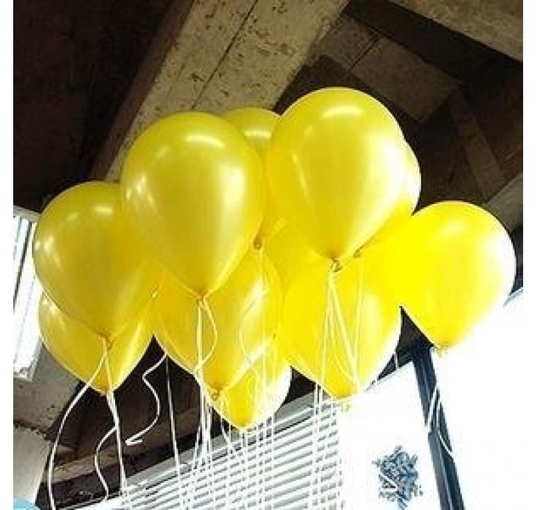25 pcs Metallic Yellow Balloons 12in