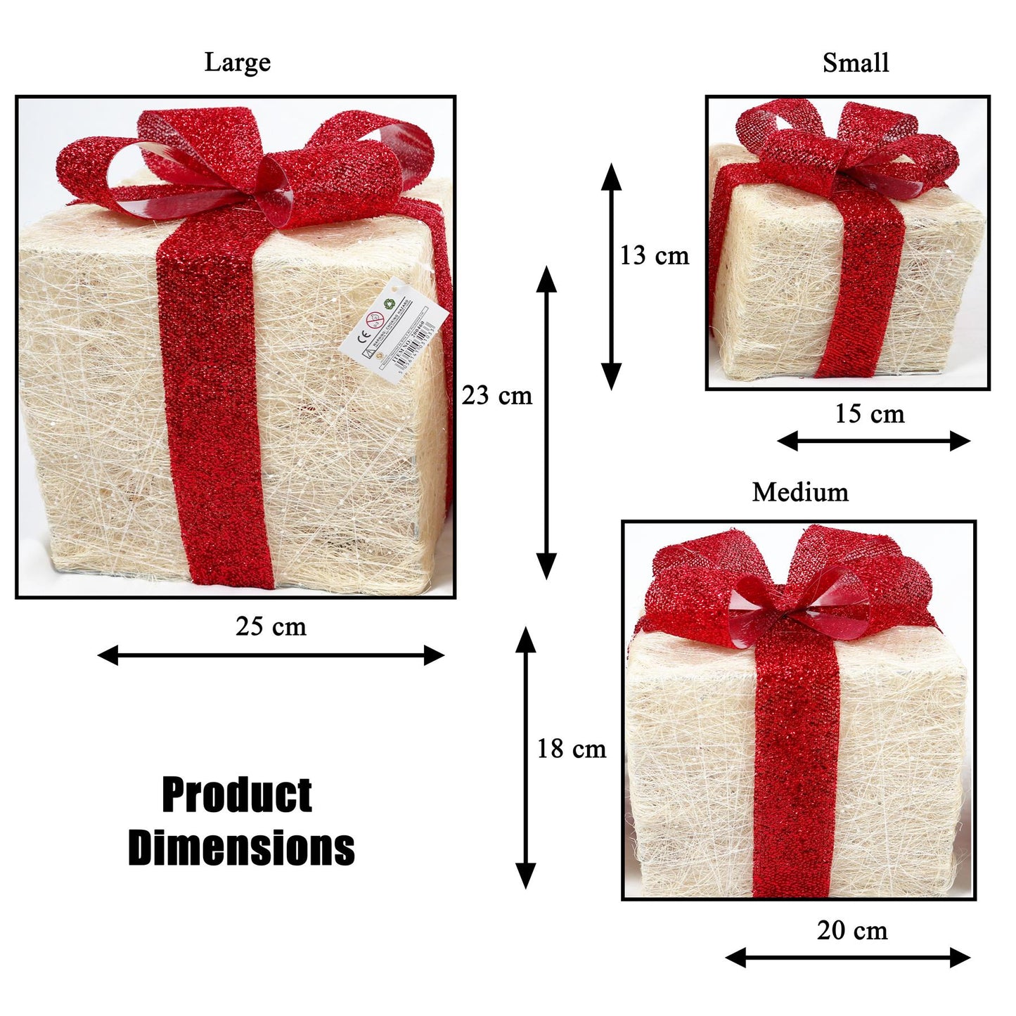 Cream LED Sisal Gift Box