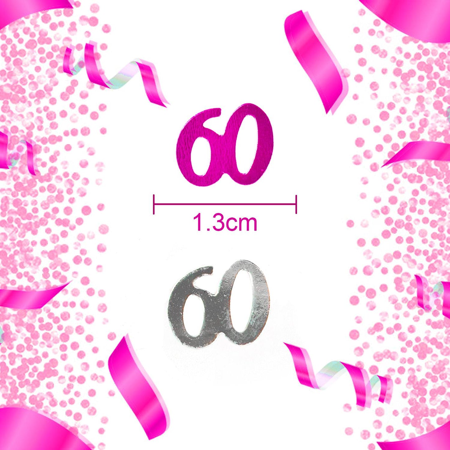 4 x 14g 60th Pink Happy Birthday Confetti