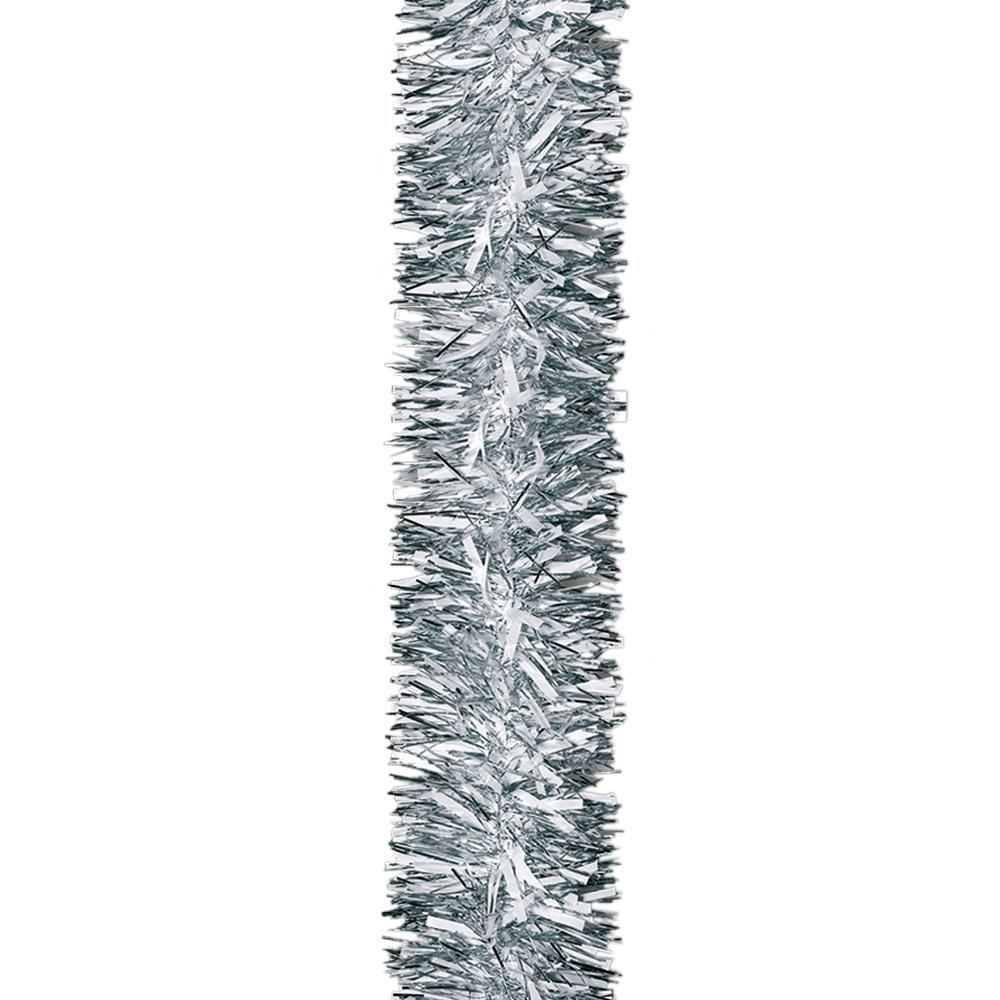 4 Pieces of Silver Tinsel Tree Decorations - 1.8m