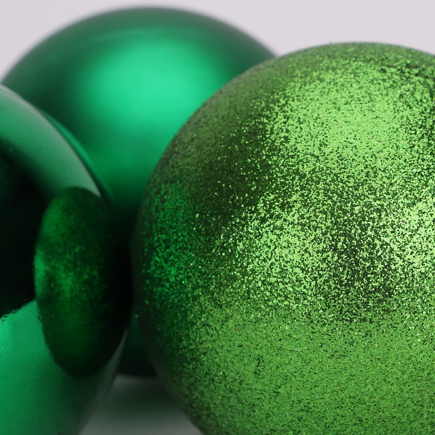 Set of 3 Dark Green 15cm Baubles (PVC)