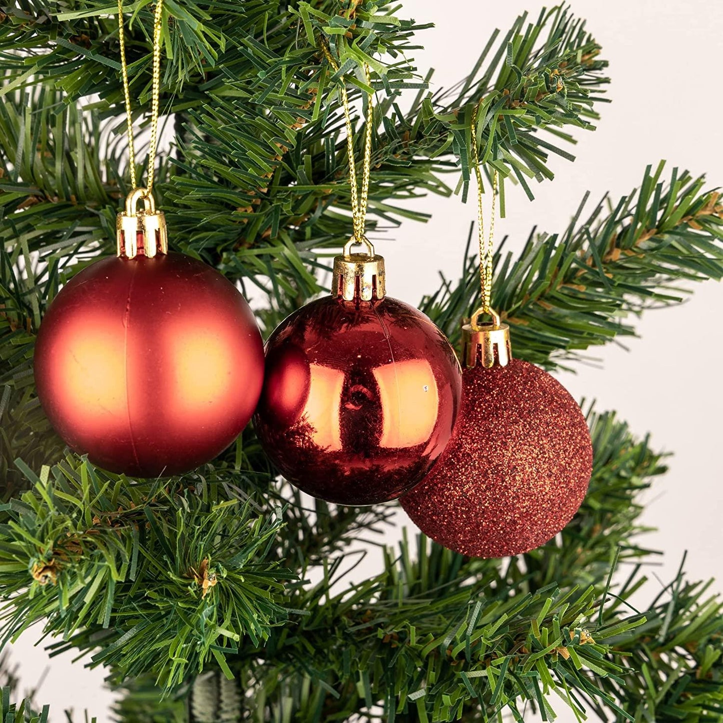 9 Pcs Set PVC Baubles Red 5cm