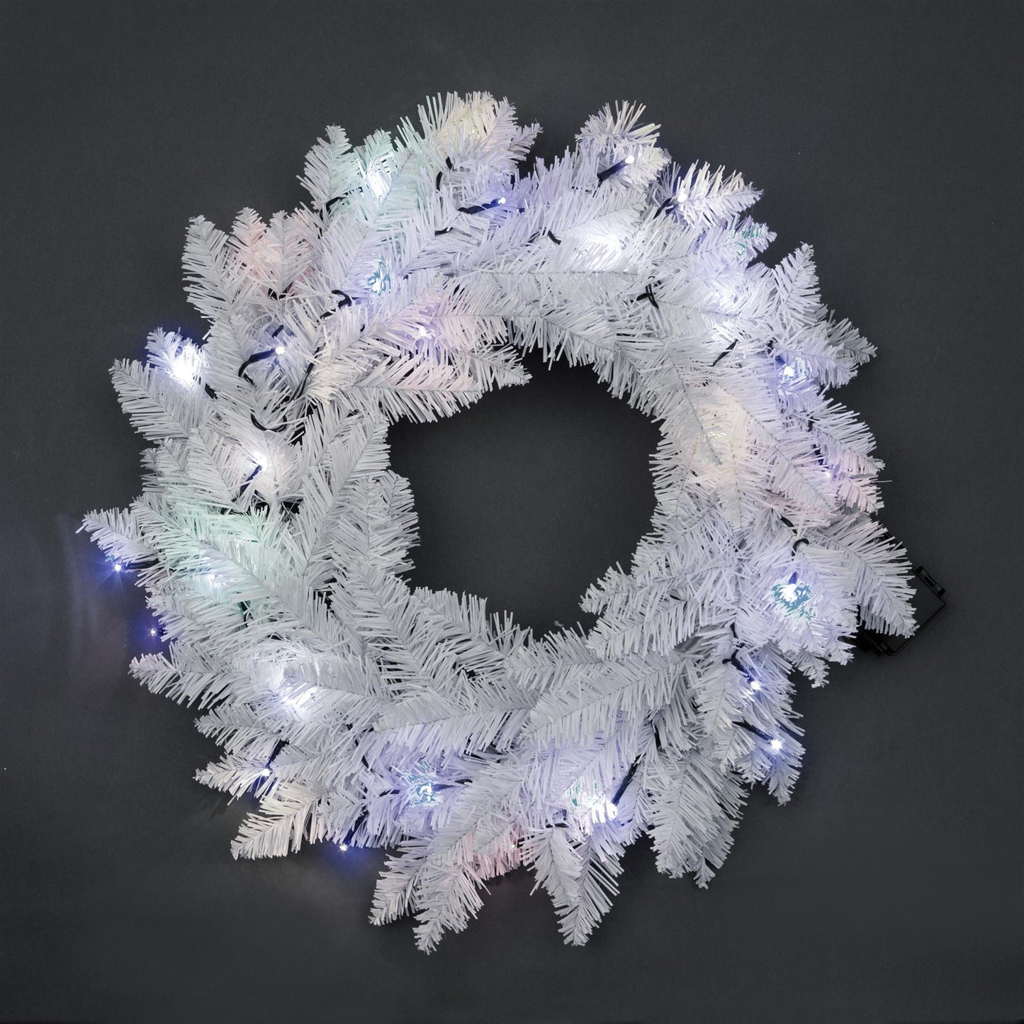 Pre-Lit Imperial Pine Wreath - 55cm, Cool White LEDs