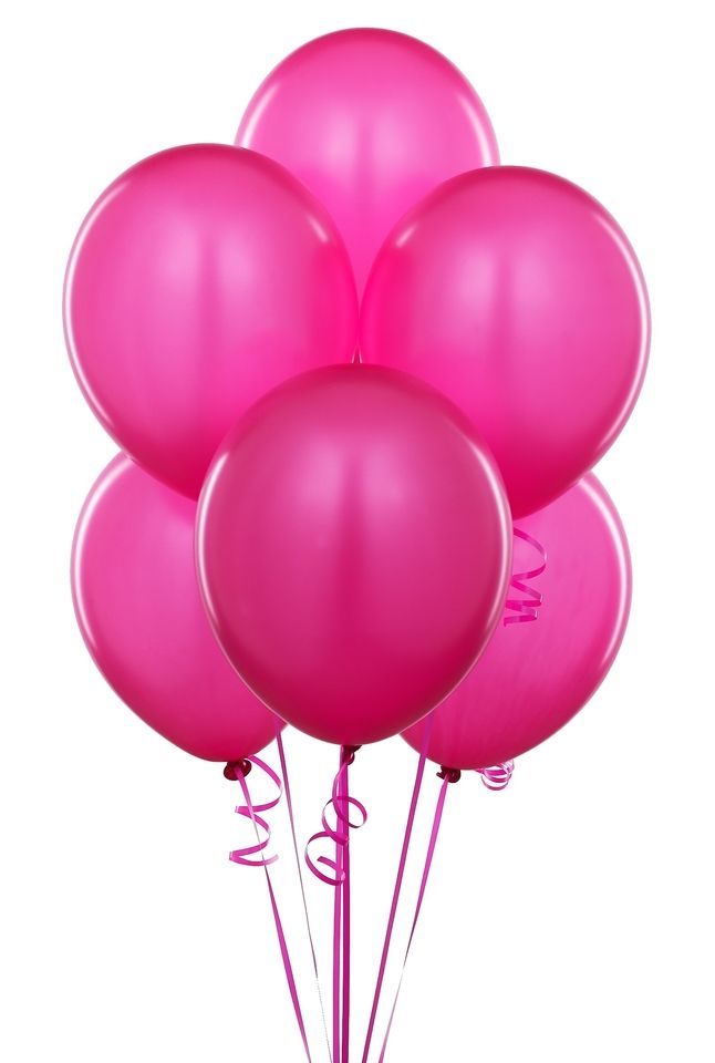 100 Pcs 12" Metallic Fuchsia Pink Balloons