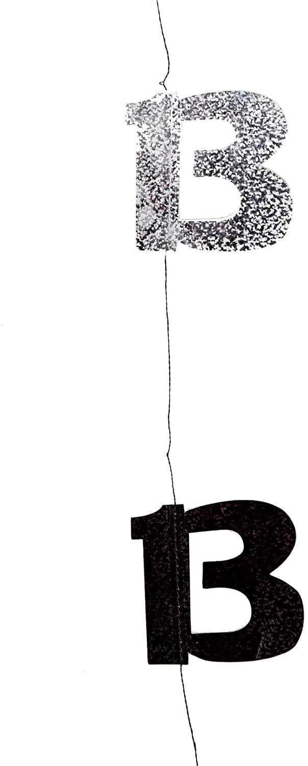 6x 13th Birthday Hanging String Decorations - Black