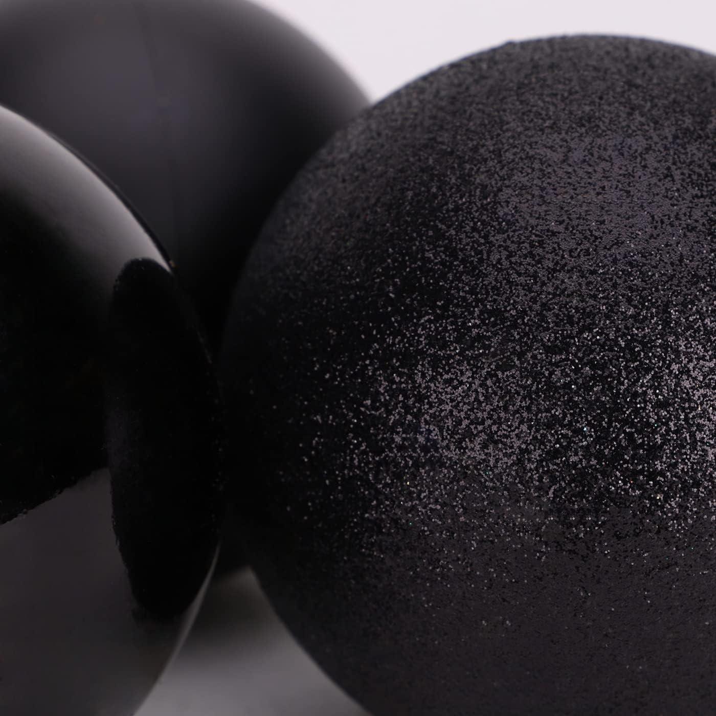 3 Black Baubles (10cm)