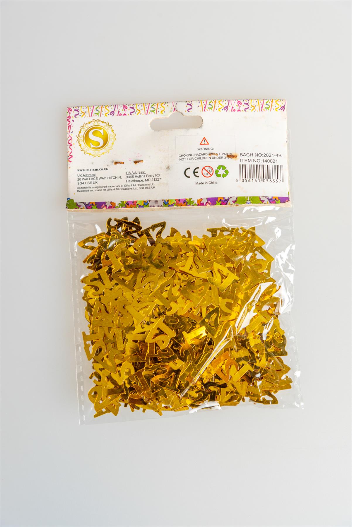 4 packs 21st Gold Confetti