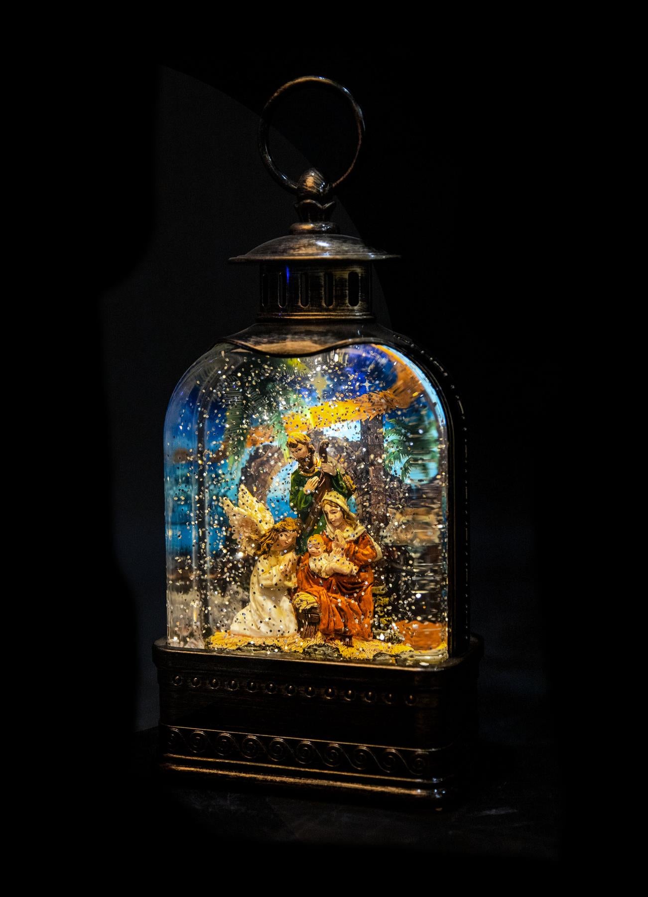 Nativity Scene Snow Globe Lantern 24x12.8x7CM