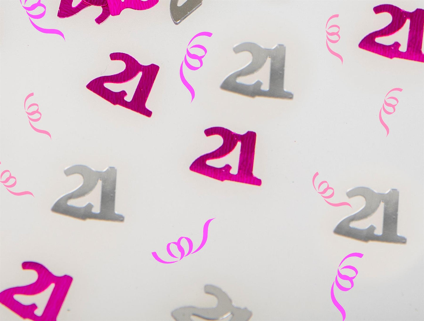 2 Packs of Pink Happy 21st Birthday Confetti