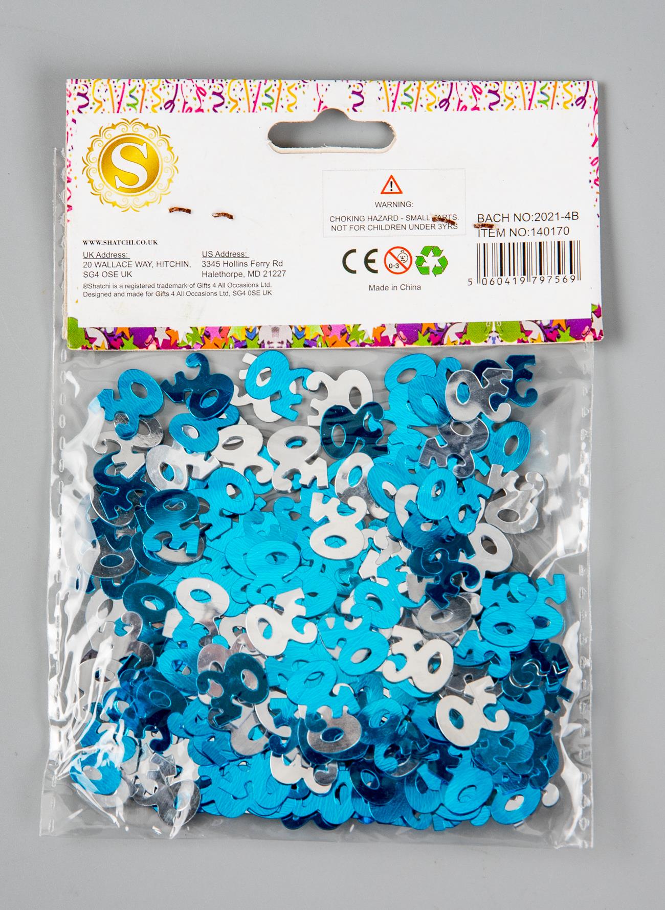 14g 30th Blue Happy Birthday Confetti