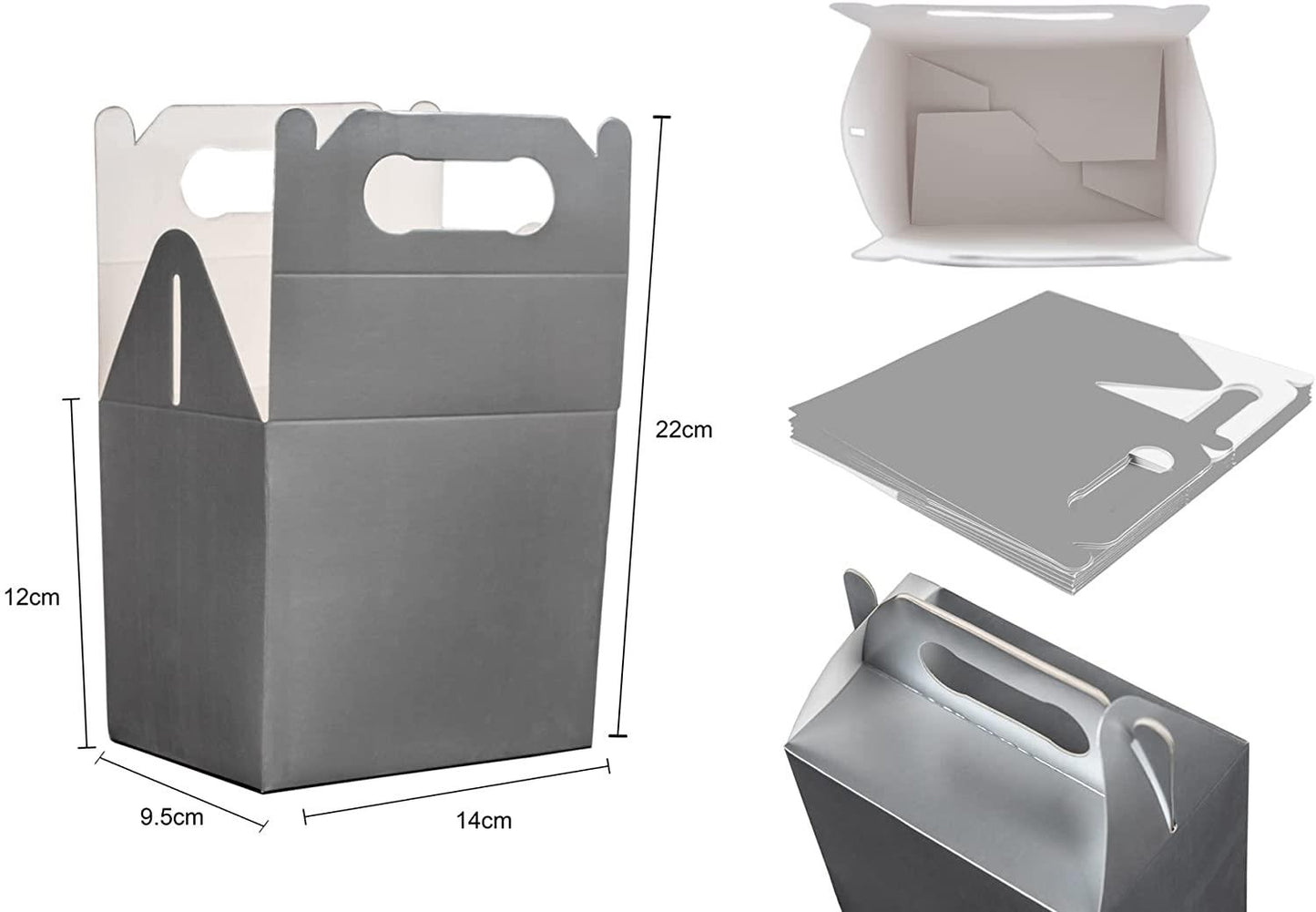 10 Silver Kids Party Lunch Boxes