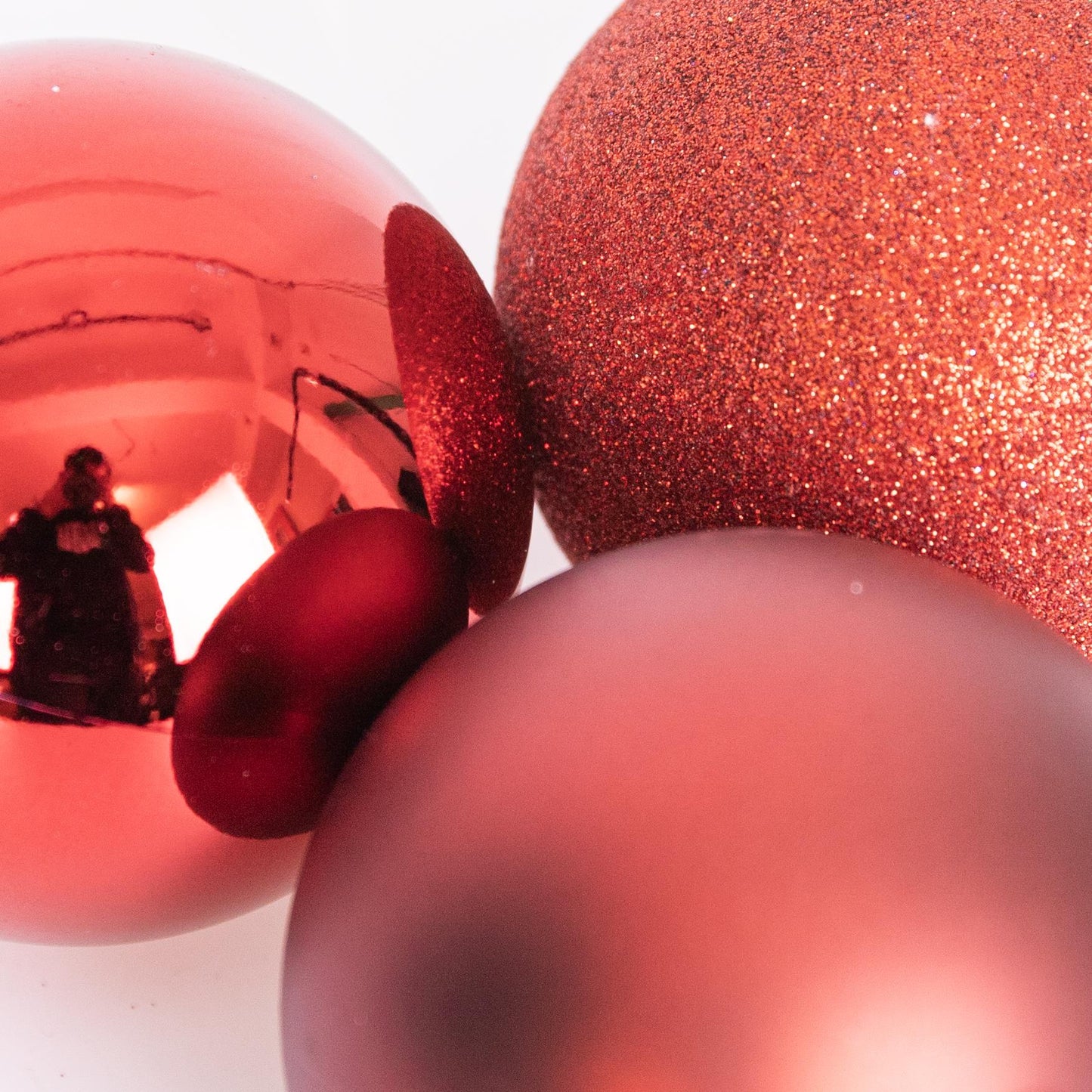 Dark Red Baubles - 10cm, 6-Piece Set, PVC