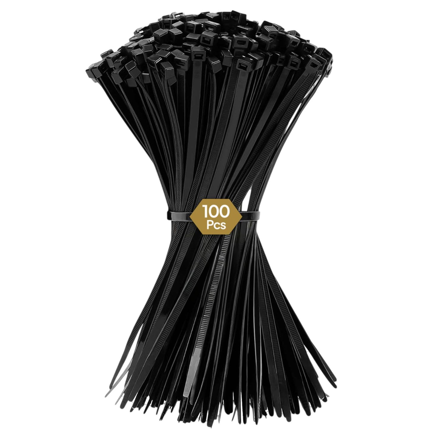 100 Black Strong Cable Ties 4.8 x 300mm