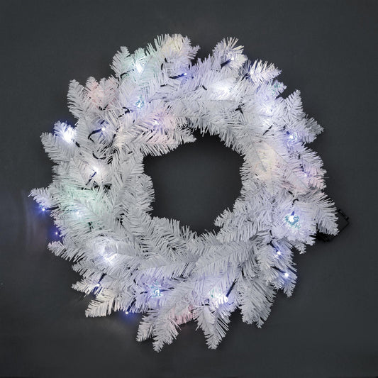 Pre-Lit Imperial Pine Wreath - 55cm, Cool White LEDs