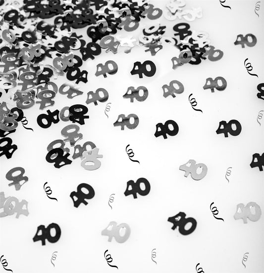 40th Confetti Black & Silver - 14g 4PKS