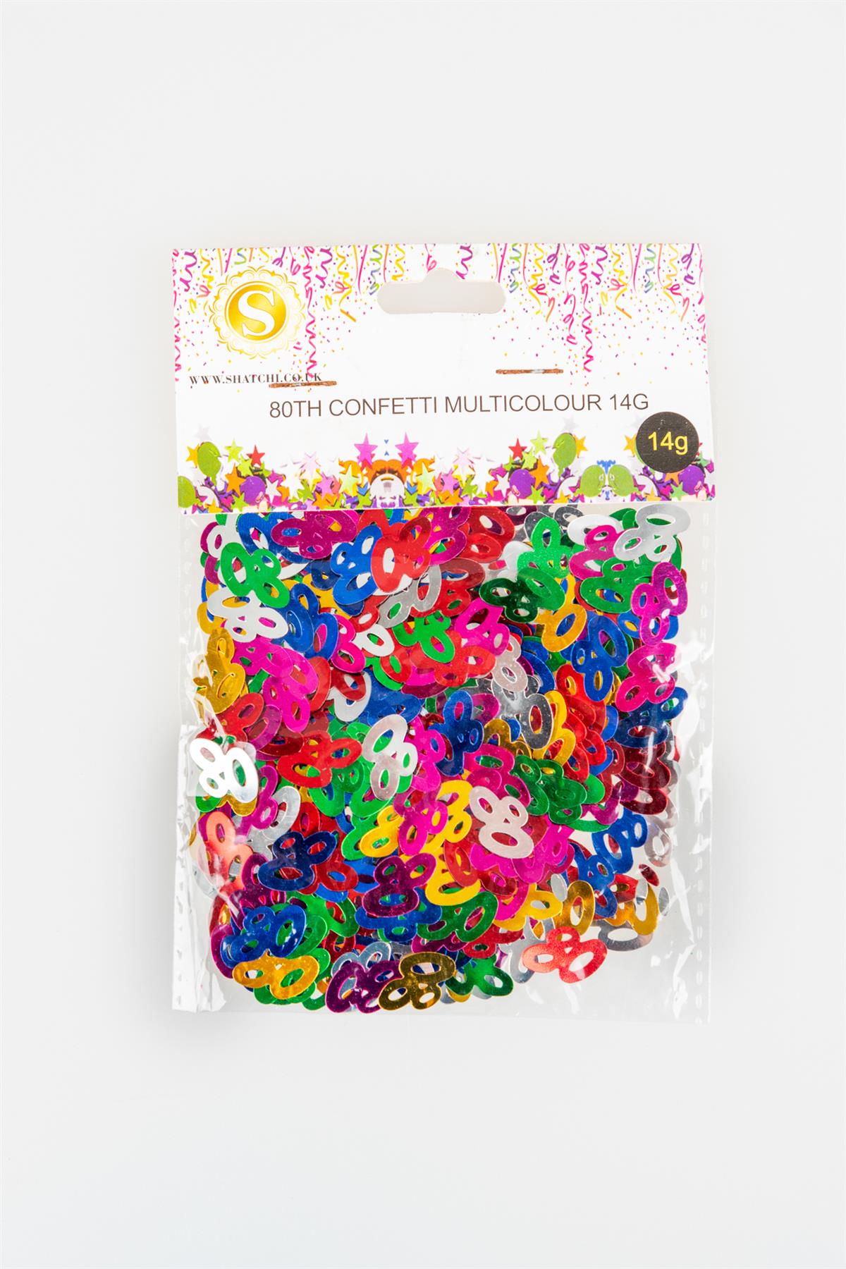 4 x 14g 80th Mix Happy Birthday Confetti