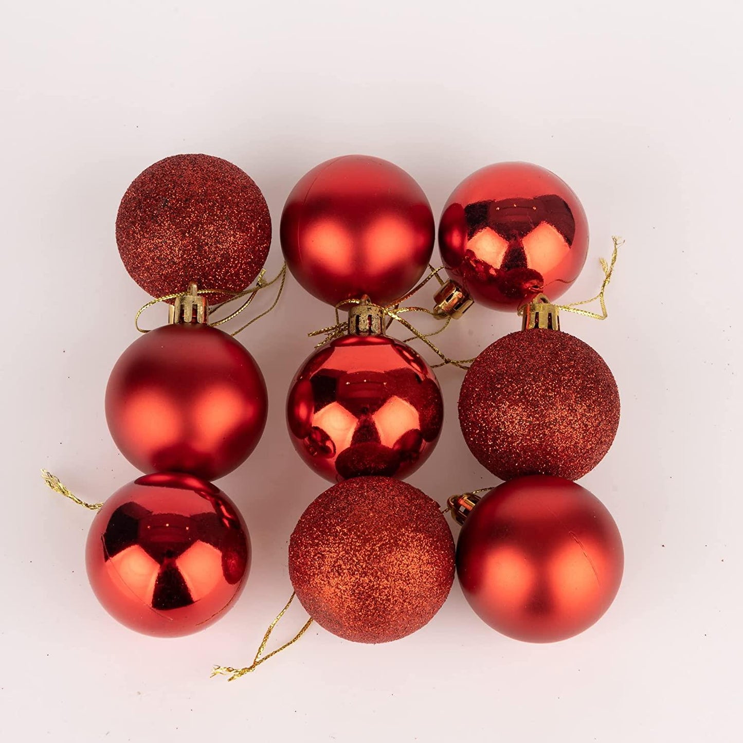 9 Pcs Set PVC Baubles Red 5cm