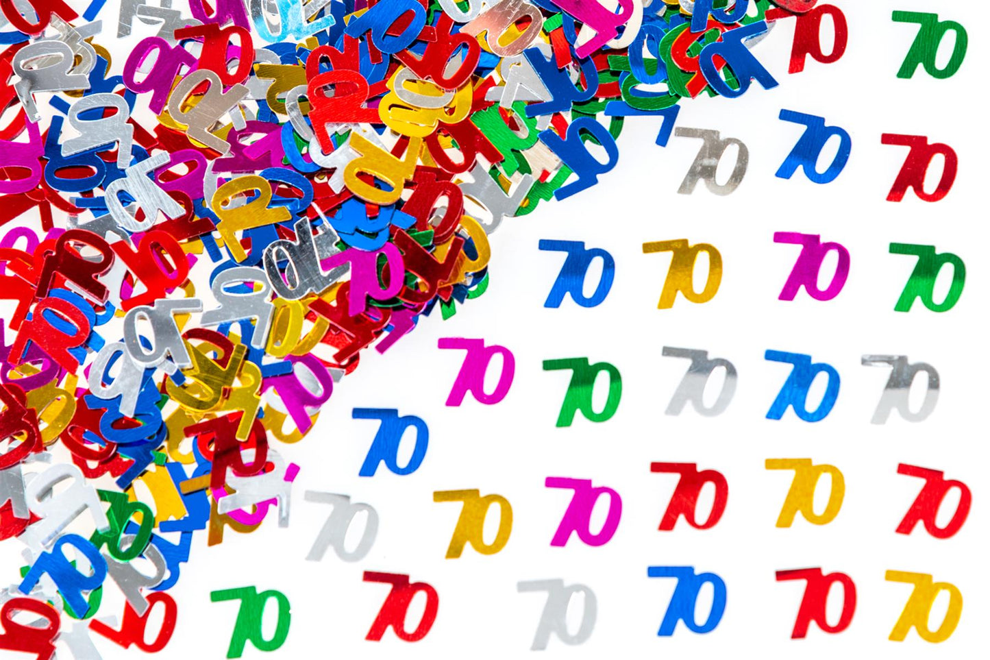 4x 14g 70th Happy Birthday Confetti Mix