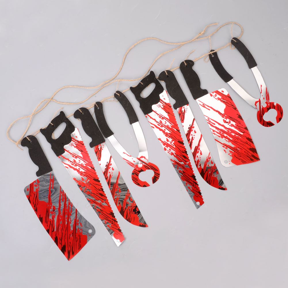 8Pcs Halloween Bloody Weapons Garland 8ft