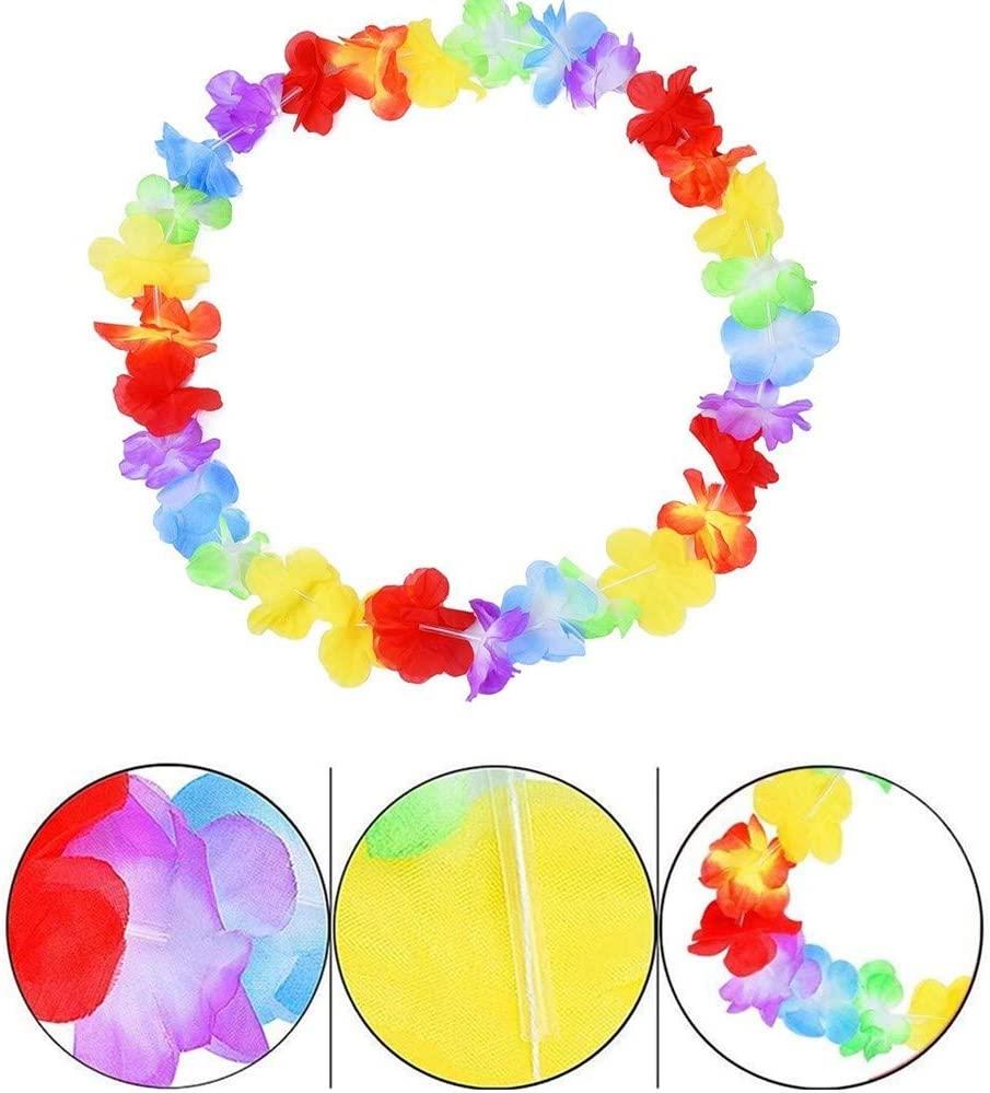 10 Hawaiian Lei Necklaces with 60 Flowers