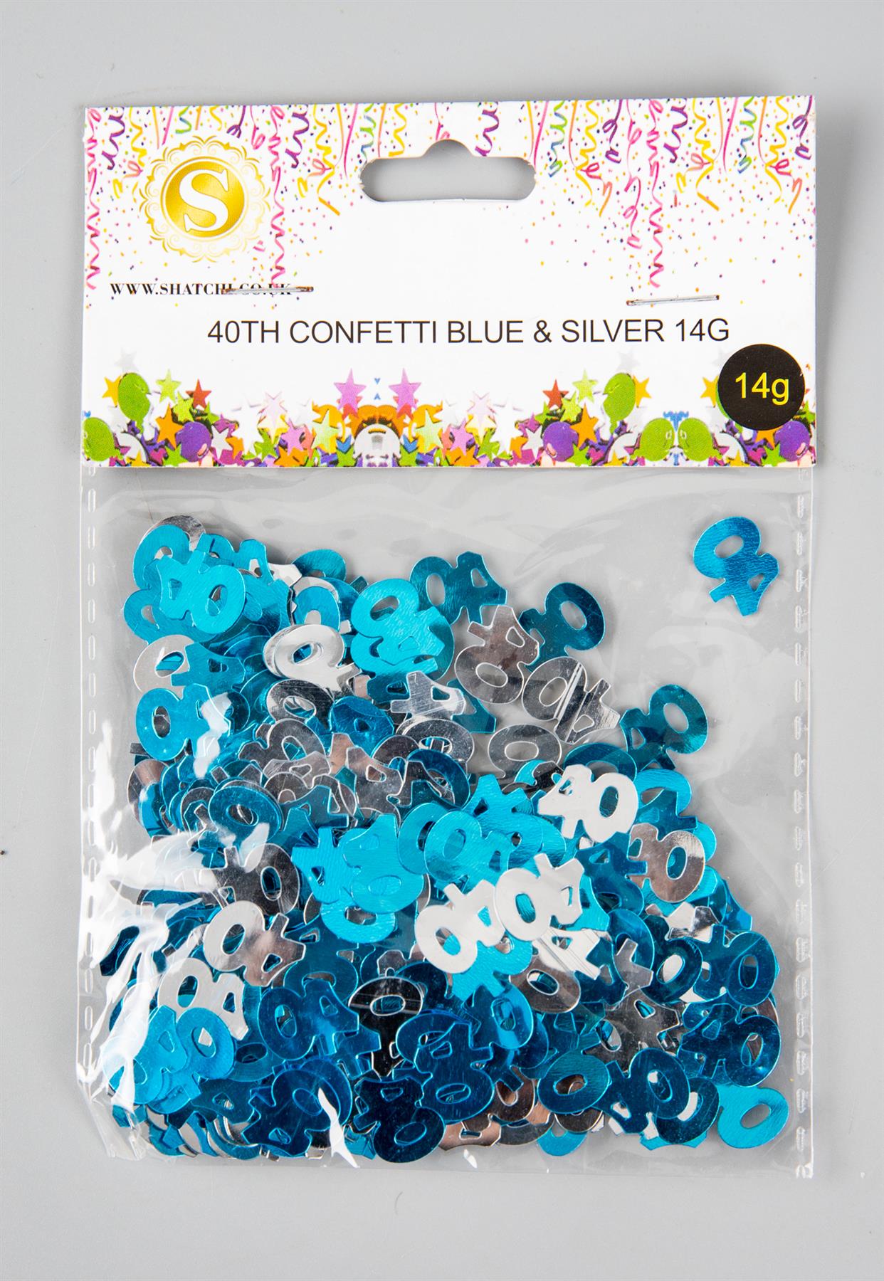 14g 40th Blue Happy Birthday Confetti