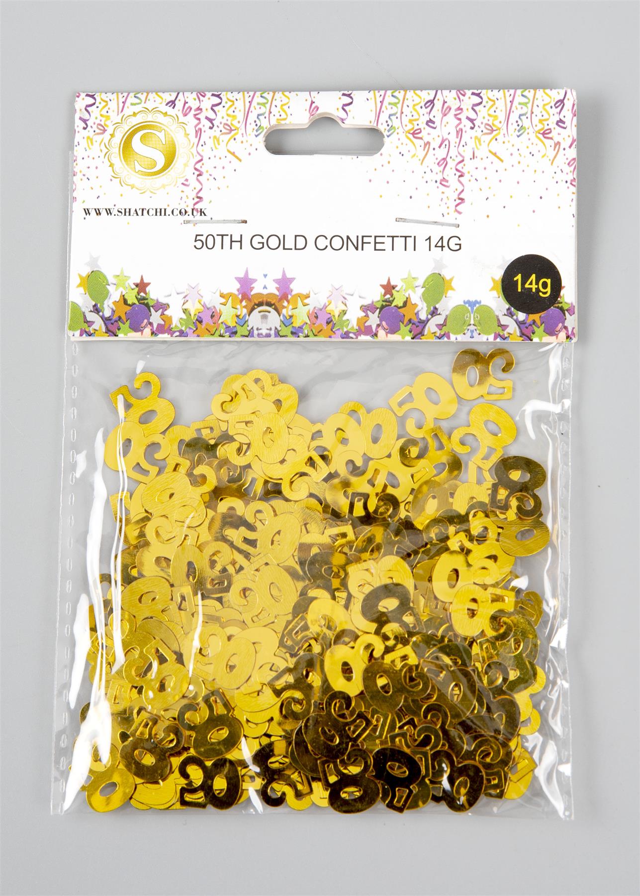 2 x 14g 50th Gold-Anni Birthday Confetti