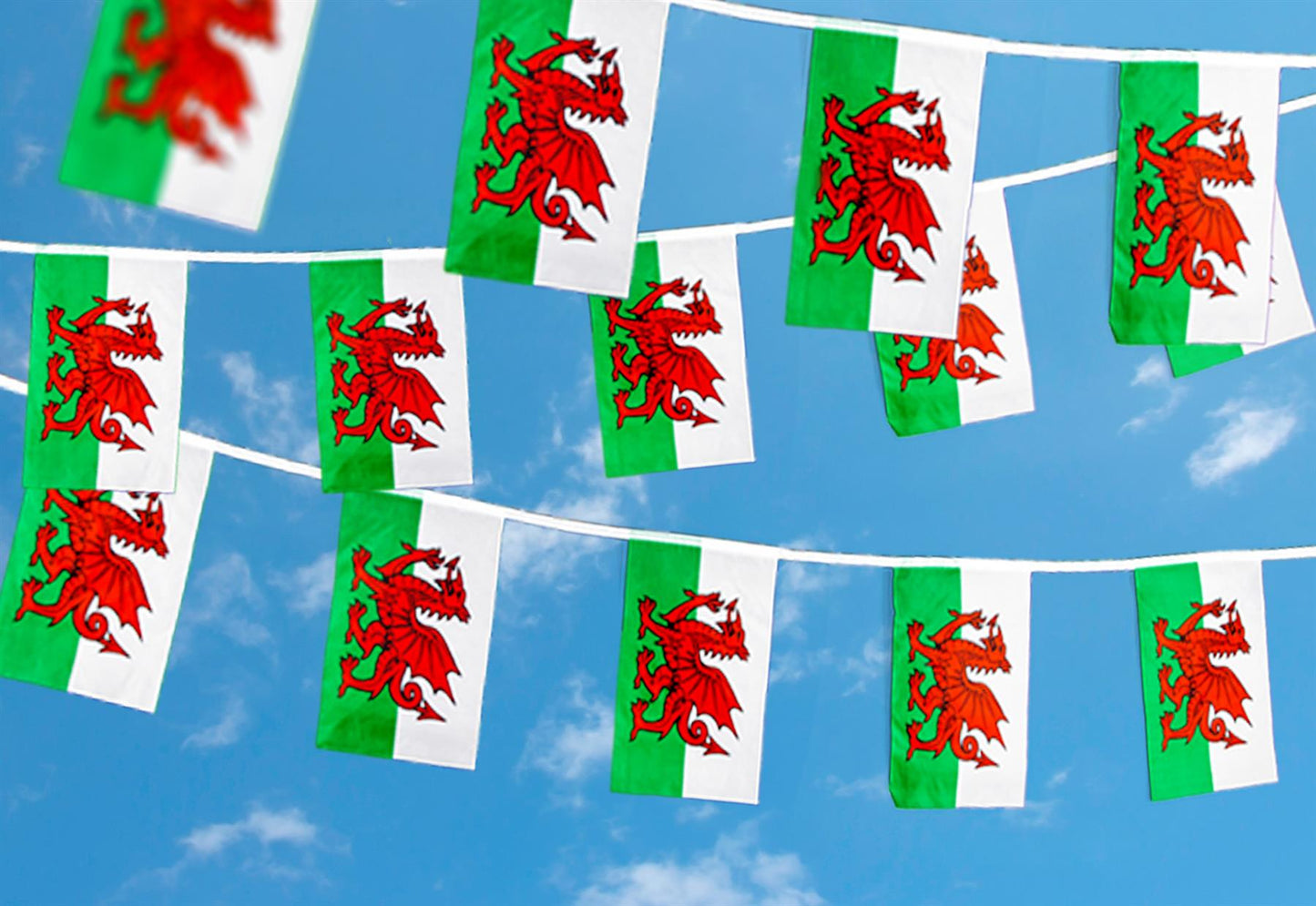 Welsh Bunting - 14x21cm, 3m with 10 Flags