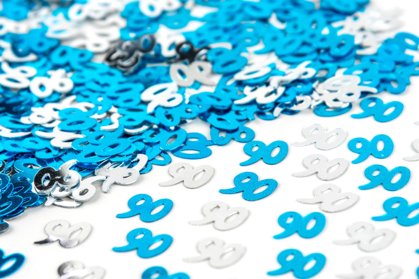 90th Birthday Confetti - Blue & Silver, 14g, 2 Pack